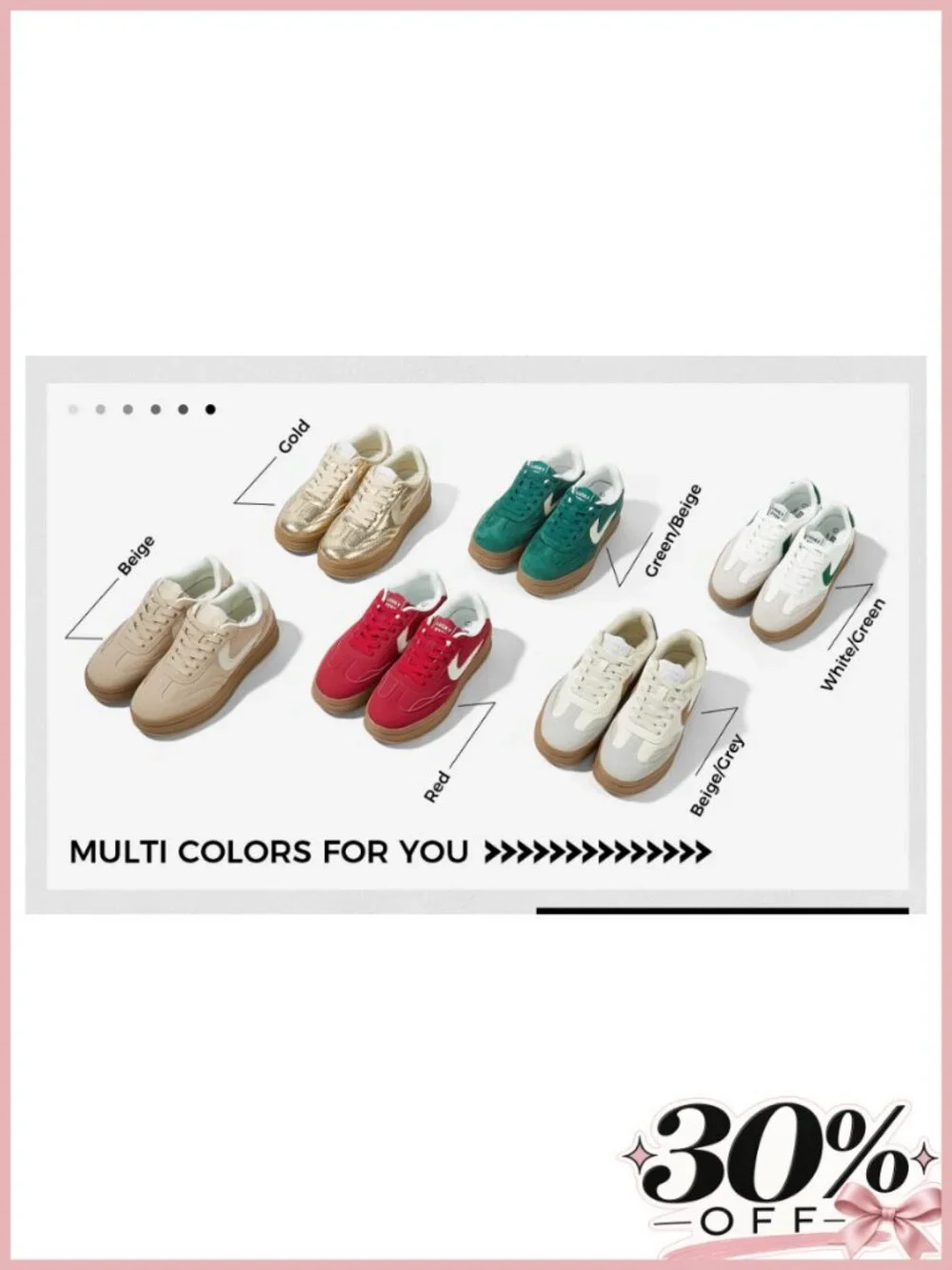 Platform Fashion Sneakers Faux PU Leather Suede Lace-Up Retro Casual